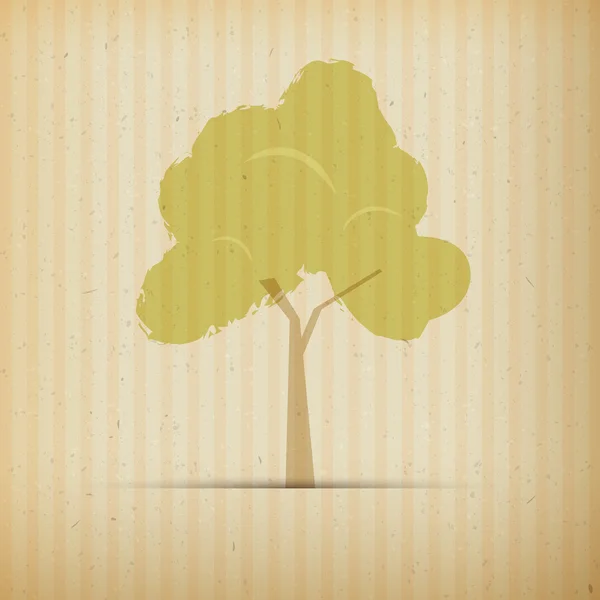 Tree on Recycled Paper Background — Stock Vector
