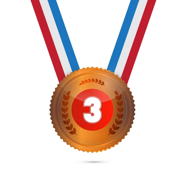 Derde plaats, bronzen medaille — Stockvector