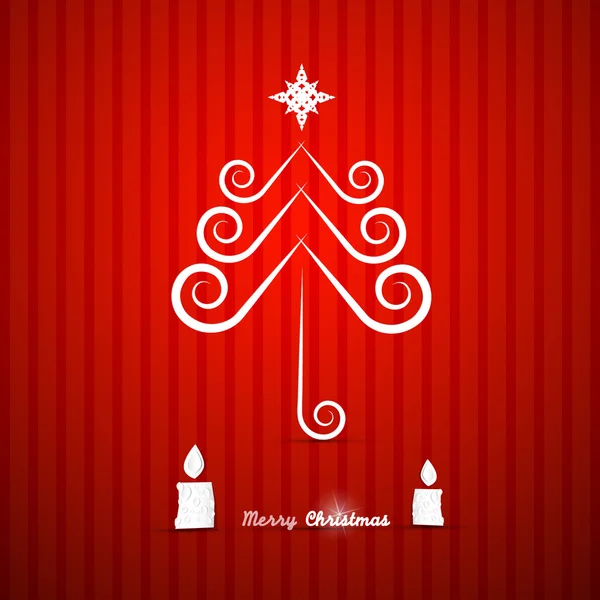 Red Abstract Vector Merry Christmas Background — Stock Vector