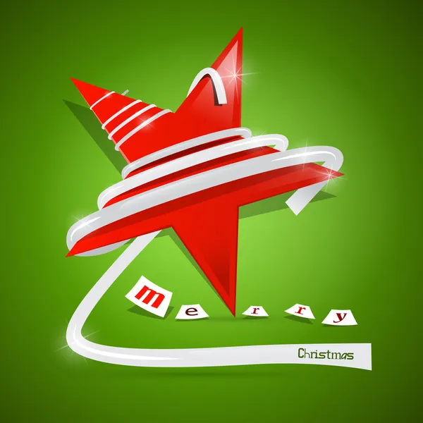 Abstract Vector Merry Christmas Green Background with Red Star — Stock Illustration Abstract Vector Merry Christmas Green Background with Red Star Vector Graphics