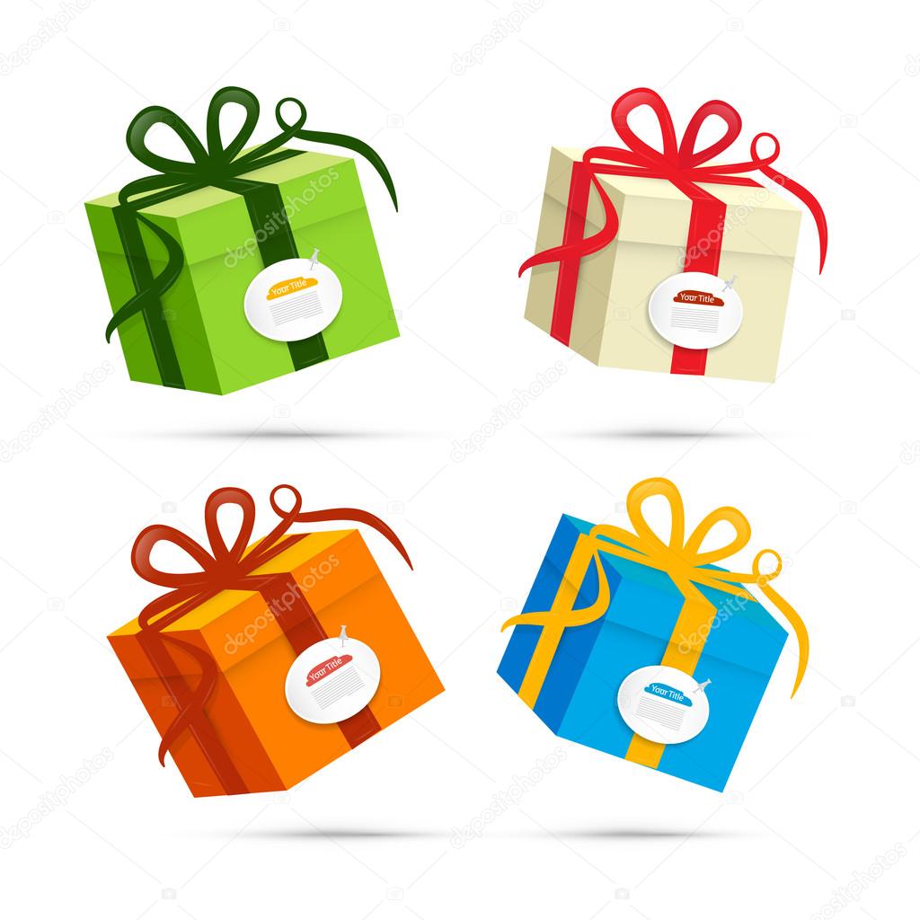 Vector Present Box, Gift Box Set