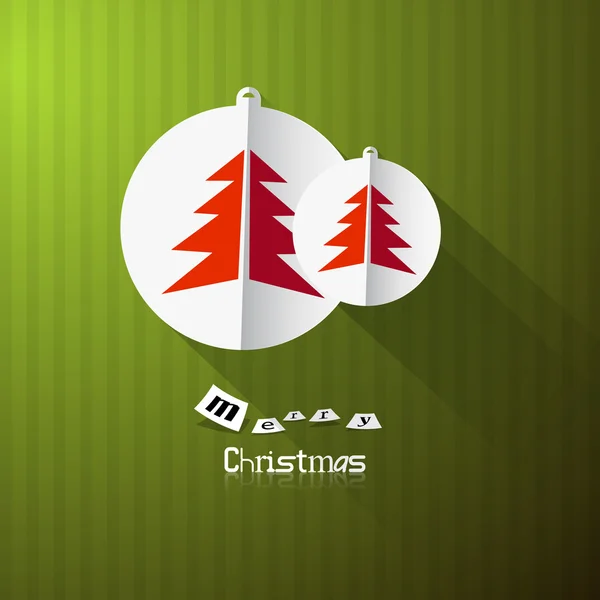 Vert rétro vecteur abstrait Joyeux fond de Noël — Image vectorielle