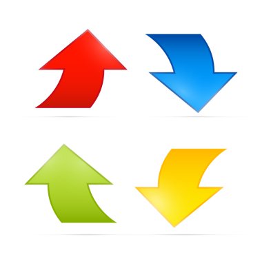 renkli vektör 3d okları