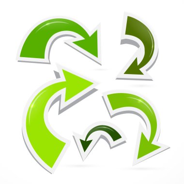 vektör yeşil okları set