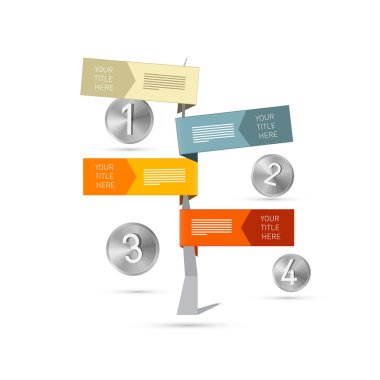 Retro kağıt ilerleme adımlar için özel öğretmen