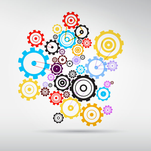 Abstract colorful cogs