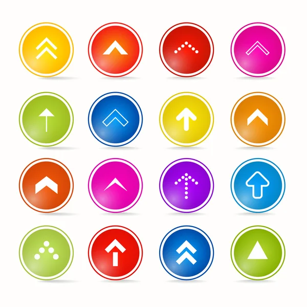 Colorful Arrows in Circles — Stock Vector