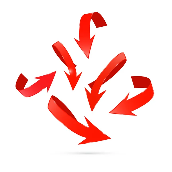 ベクトル赤い矢印の設定 — ストックベクタ