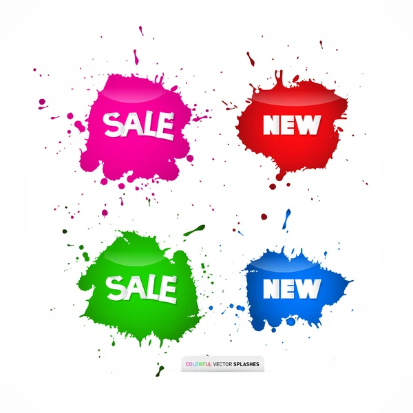 Kleurrijke verkoop vlekken pictogrammen — Stockvector