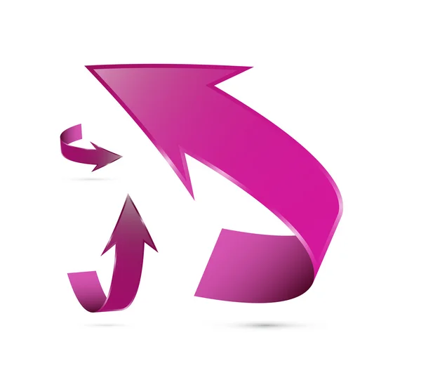 Rosa, conjunto de flechas violetas — Vector de stock