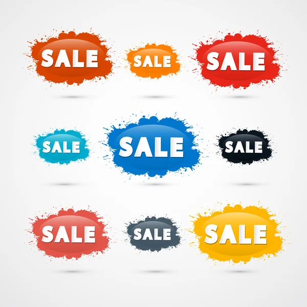 Colorful Sale Splashes — Stock Vector