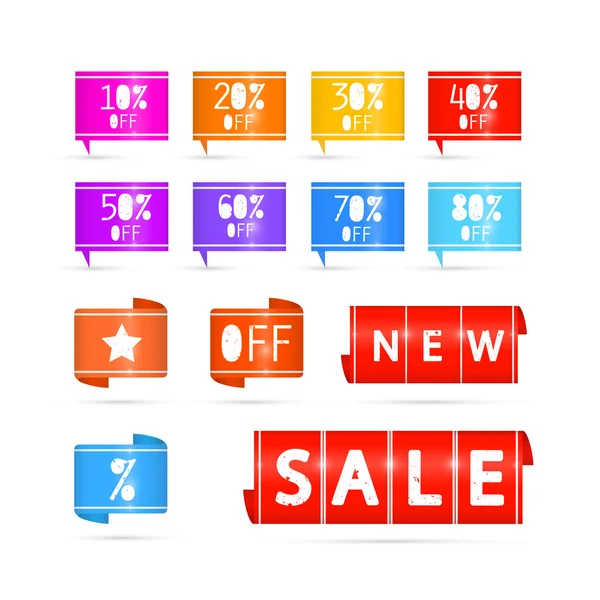 Colorful Vector Sale Icons — Stock Vector