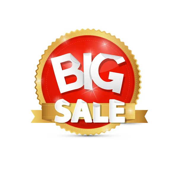 Gold and Red Big Sale Icon — Stock Vector