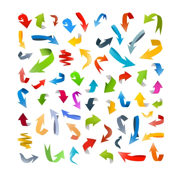Jeu de flèches colorées — Image vectorielle
