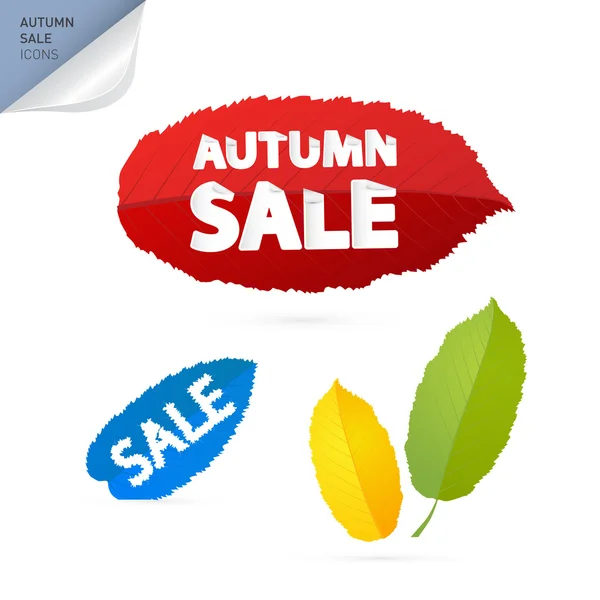 Autumn Sale Icons — Stock Vector