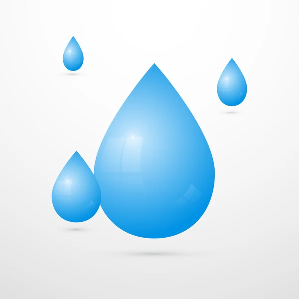 Blue Vector Water Drops — Stock Vector