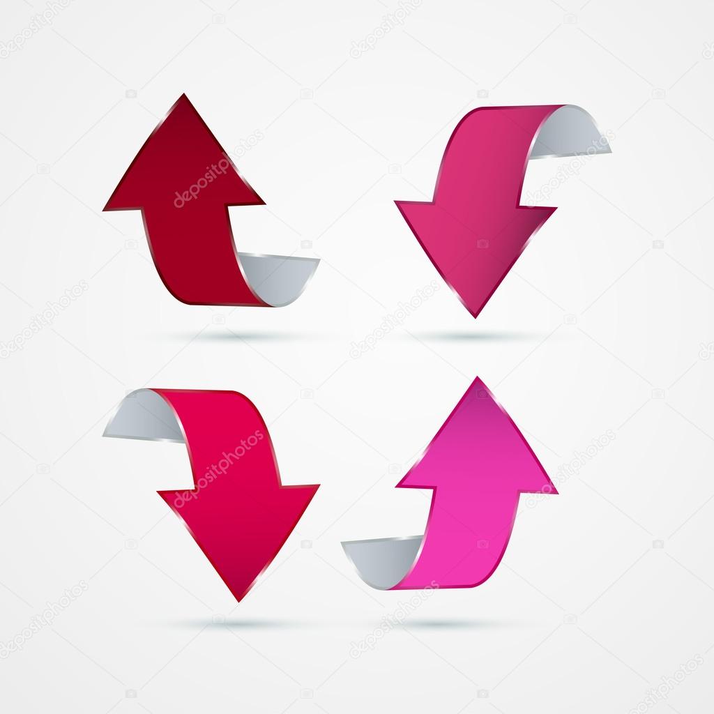 Vector Red and Pink Arrows Set