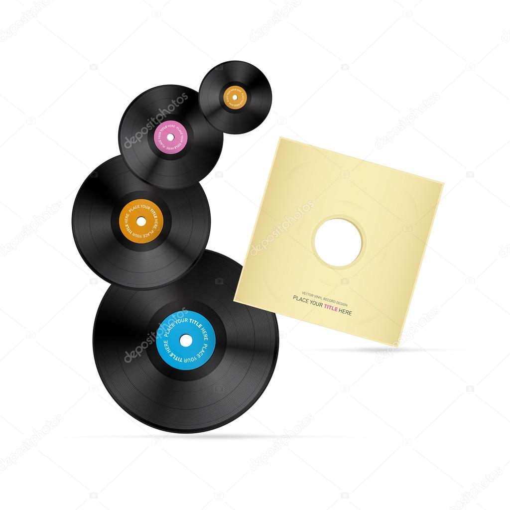 Vector Vinyl Record Discs Set