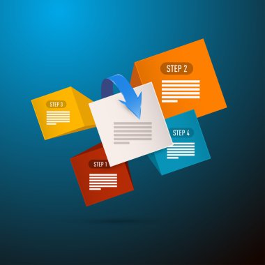 infographics mavi arka plan