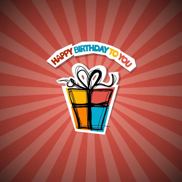 Retro Happy Birthday roter Hintergrund — Stockvektor