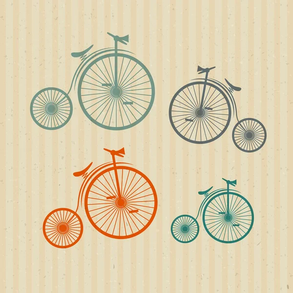 Gamla vintage cyklar — Stock vektor
