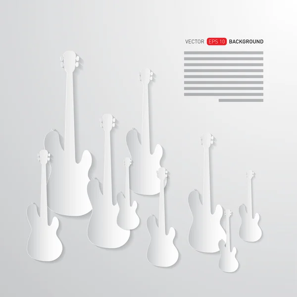 Guitares en papier . — Image vectorielle