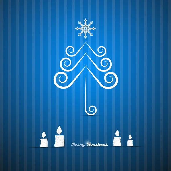 Blue Abstract Vector Merry Christmas Background — Stock Vector