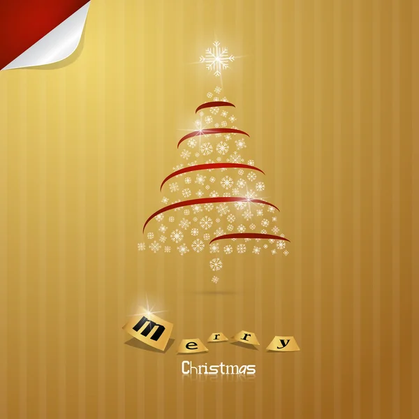 メリー クリスマスのゴールドの抽象的なベクトルの背景 — ストックベクタ