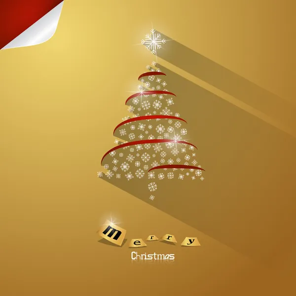 Gold Abstract Vector Merry Christmas Background — Stock Vector