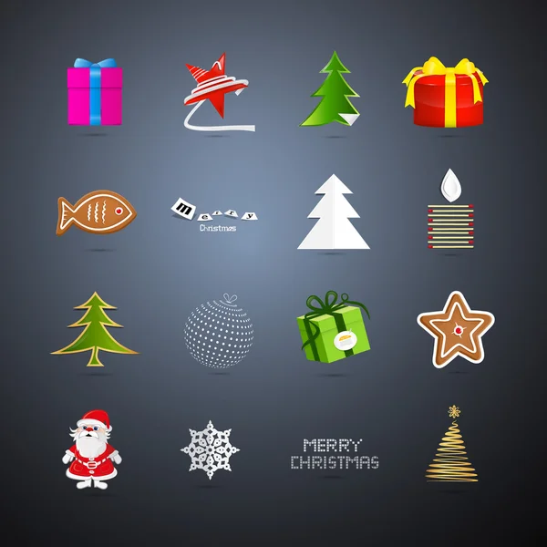 Icônes de Noël vectorielles — Image vectorielle