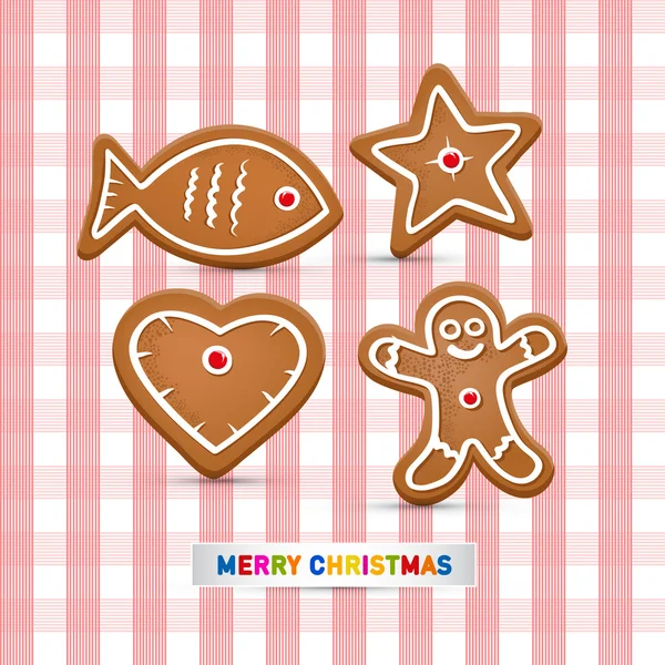 Аннотация Vector Merry Christmas Background, Gingerbread — стоковый вектор