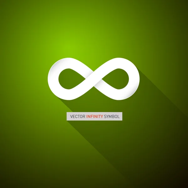 Symbole d'infini de papier sur fond vert abstrait — Image vectorielle