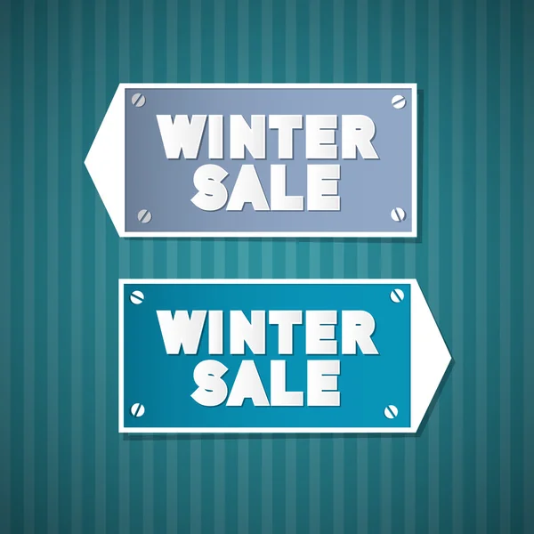 Winter Sale Retro Signs — Stock Vector