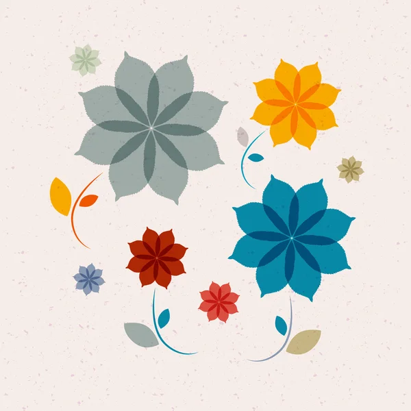 抽象的なレトロなベクトル花 — ストックベクタ