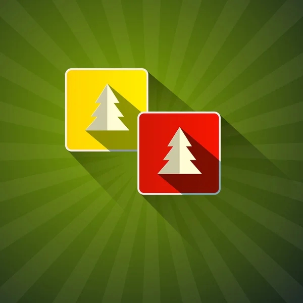 Kerstmis groene achtergrond met abstracte papier bomen — Stockvector