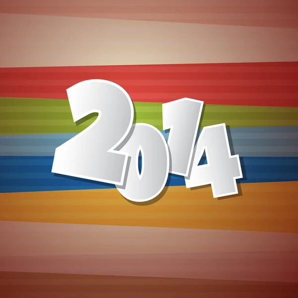 Vector retro Feliz Año Nuevo 2014 Fondo — Vector de stock