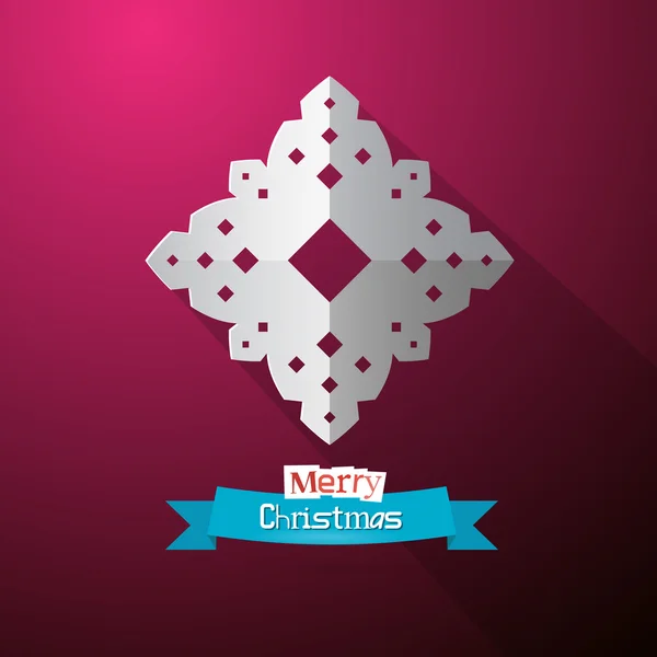 Paper Cut Snowflake на фиолетовом фоне — стоковый вектор