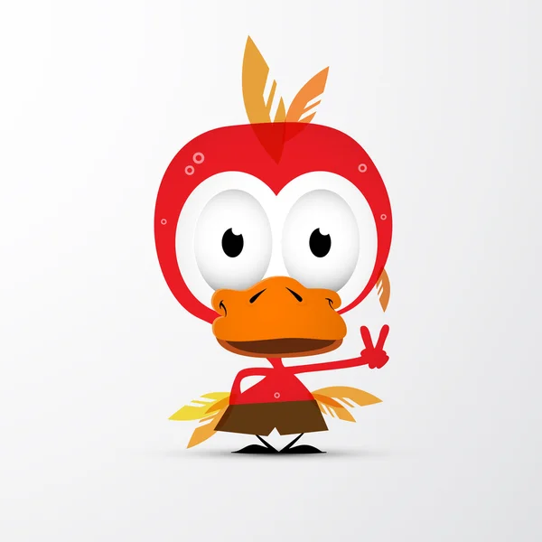 Icono divertido pájaro rojo — Vector de stock