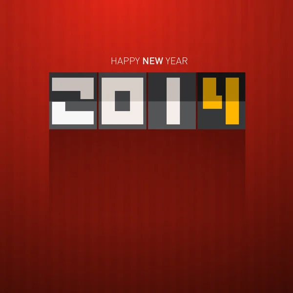 Vector Happy New Year 2014 Tile on Dark Red Background — Stock Vector