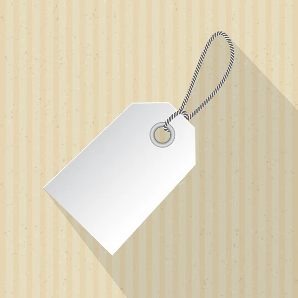 Etiqueta de papel, Etiqueta con cadena en cartón — Vector de stock