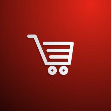 alışveriş sepeti, sepet simgesi üzerinde kırmızı bir arka plan