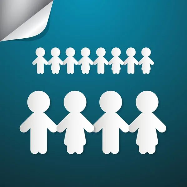 Kağıt insanlar el ele tutuşuyor