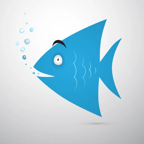 Blue Fish Illustration — Stock Vector