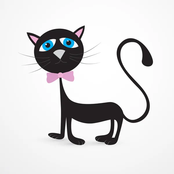 Ilustración gato negro — Vector de stock