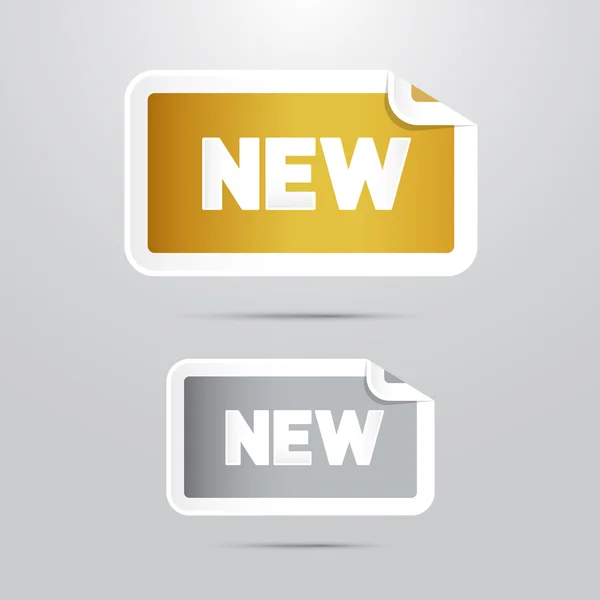 Altın ve gümüş etiket, Etiketler Yeni başlık ile — Stok Vektör