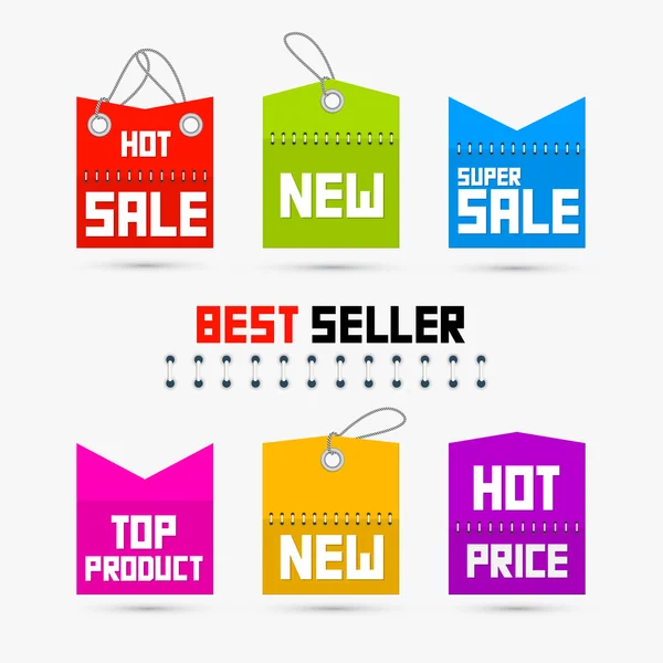 Colorful Sale, Discount Tags, Labels — Stock Vector