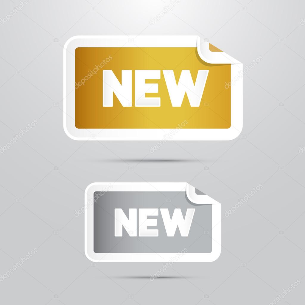 Gold and Silver Stickers, Tags with New Title