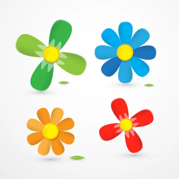 Illustration de fleurs vectorielles colorées isolées sur fond blanc — Image vectorielle
