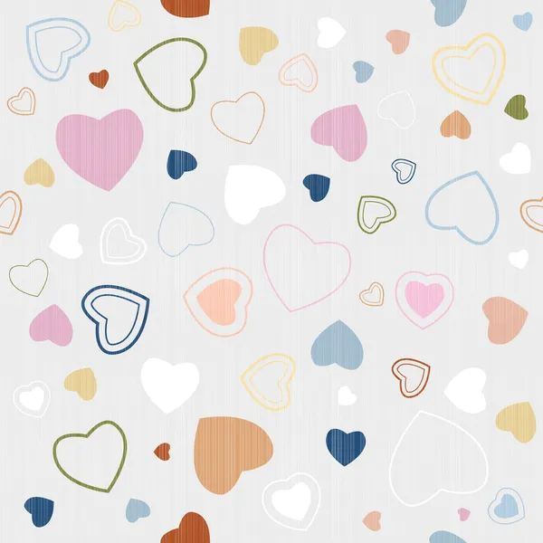 Abstract Retro Textile Seamless Hearts Pattern — Stock Vector