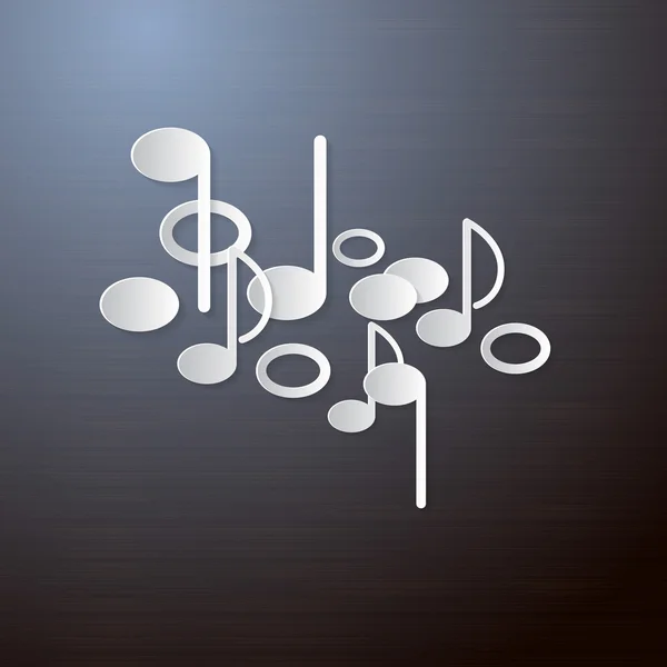 Fondo musical abstracto. Notas hechas de papel . — Vector de stock